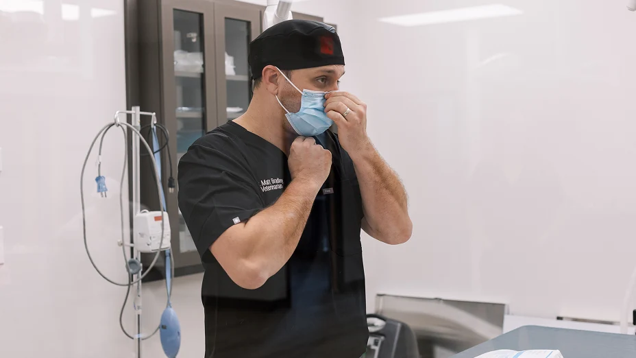 Doctor Matt preparing for procedure